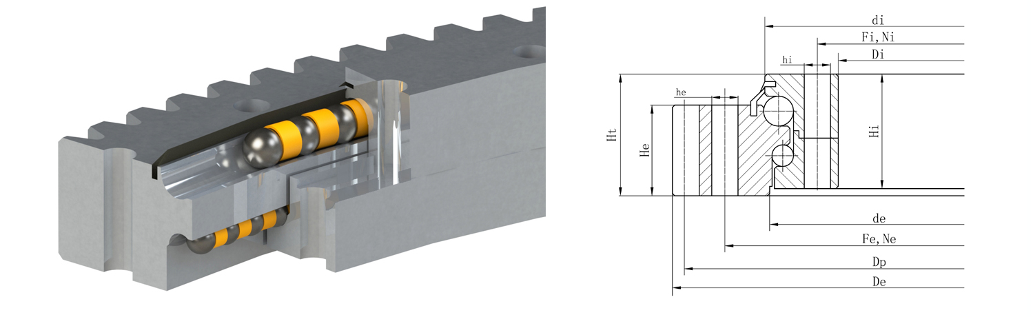 外齒式雙排異徑球轉(zhuǎn)盤(pán)軸承